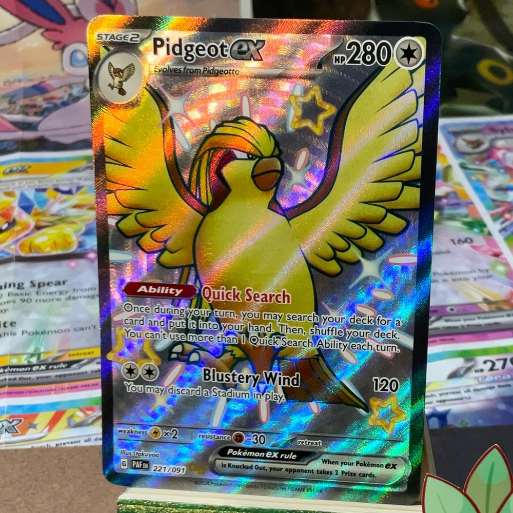 Shiny Pidgeot EX Full Art SR S&V Paldean Fates 221/091